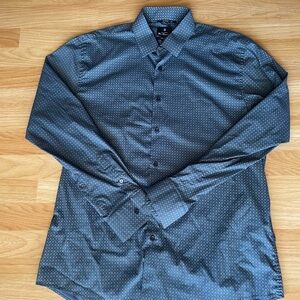 Ben Sherman Dark Blue Geometric Dress Shirt